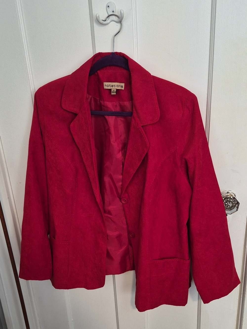 Notations Bold Red Women's Blazer Jacket
